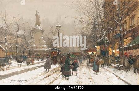 Eugène Galien-Laloue Paris Place de la République. Stockfoto