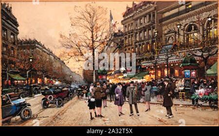 Eugène Galien-Laloue Paris Théâtre du Gymnase 1. Stockfoto