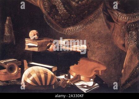 Evaristo Baschenis - Still-Life mit Musikinstrumenten - Stockfoto