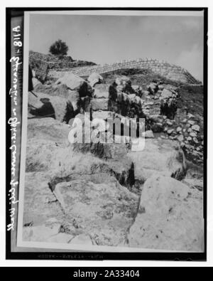 Ausgrabungen am Ophel. Verlauf der alten Stadtmauer Stockfoto