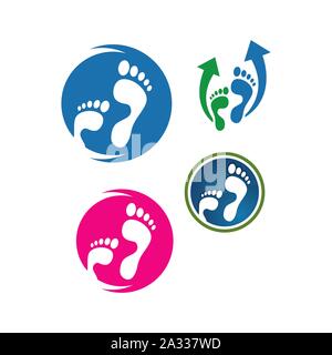 Podiatric care Foot Print Logo Design Vektor icon Abbildung: Vorlage Stock Vektor
