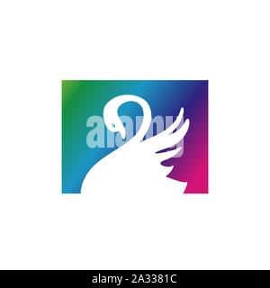 Abstrakte farbenfrohe Verbreitung Flügel swan Logo Design Vector Logo Stock Vektor