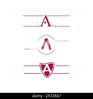 Satz von Buchstabe A Logos ein modernes Logo Design Triangle logo Vektor Inspirationen. Stock Vektor