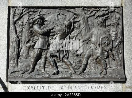 Nutzen de la Place d'Armes - Maisonneuve Denkmal - Montreal, Kanada - Stockfoto