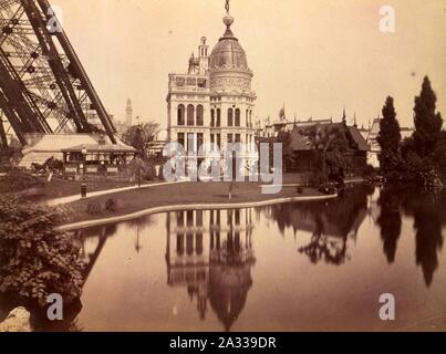 Exposition Universelle de 1889 - Pavillon de l'industrie du Gaz. Stockfoto