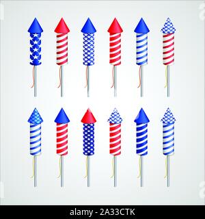 American Independence Day. Urlaub Rakete Stock Vektor