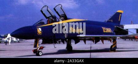 F-4J Phantom II Blue Angels geparkt. Stockfoto