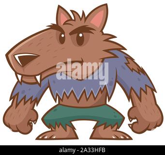 Vector Illustration von Halloween werwolf Cartoon Stock Vektor