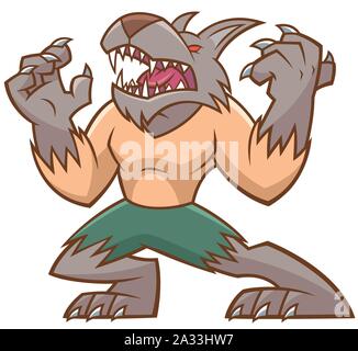 Vector Illustration von Halloween werwolf Cartoon Stock Vektor