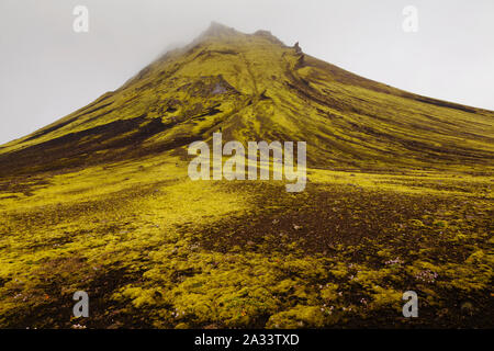 Moss Vulkan Maelifell in Island Hochland Stockfoto