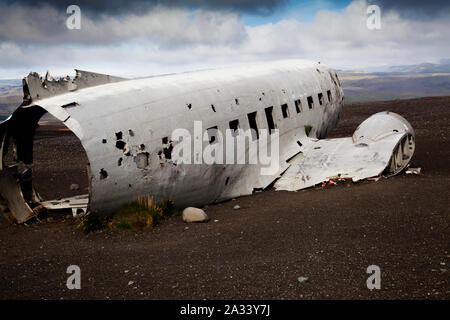 US Navy Flugzeug stürzte in der Nähe von Vik, Island Stockfoto