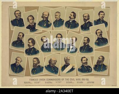 Berühmten Union Kommandeure der Bürgerkrieg 1861-65 Stockfoto