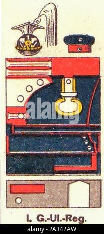 Farbschema der Einheitlichen 1. Garde-Ulanen-Regiment Uniformen der deutschen Armee Ruhl Tafel 15 sterben. Stockfoto