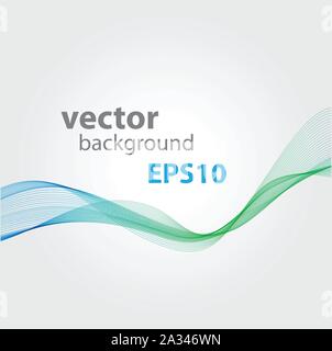 Vektor Abstrakt Blau geschwungenen Linien Hintergrund Stock Vektor