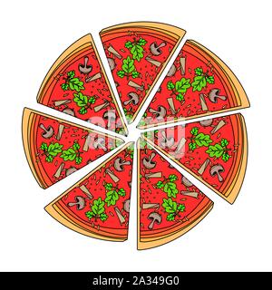 Scheiben italienische Pizza design Stock Vektor