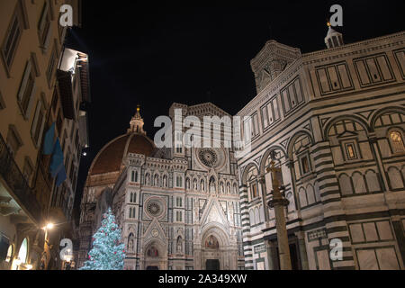 Weihnachten in der Nacht in Florenz. Italien Stockfoto