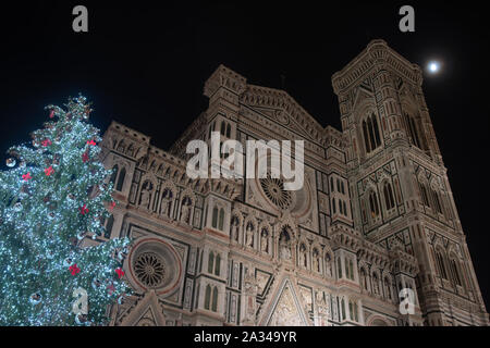 Weihnachten in der Nacht in Florenz. Italien Stockfoto