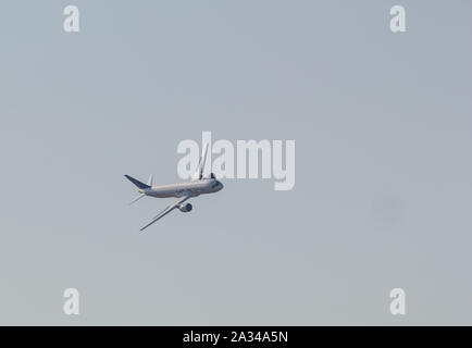 29. AUGUST 2019 Moskau, Russland: Mid-range Passagierflugzeug MS-21. Mitte der Schuß Stockfoto