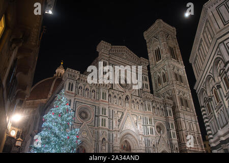 Weihnachten in der Nacht in Florenz. Italien Stockfoto