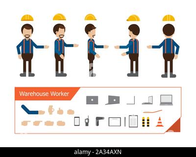 Einstellen der Arbeitnehmer oder Ingenieure Charakter Vector Illustration Stock Vektor