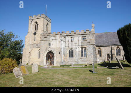 St.-Swithun-Kirche, großer Chishill. Cambridgeshire Stockfoto