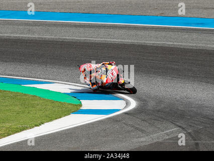 Buriram, Thailand. 5. Okt, 2019. Marc Marquez von Repsol Honda Team während der Vorrunde der MotoGP in Buriram, Thailand, Oktober 5, 2019. Credit: Zhang Keren/Xinhua/Alamy leben Nachrichten Stockfoto