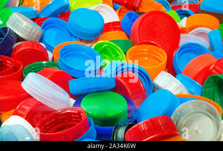 Farbe Kunststoff Kappen Hintergrund Stockfoto