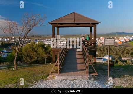 Ventippo Lookout am Cerro Bellido, Casariche, Sevilla - Provinz, Andalusien, Spanien, Europa. Stockfoto