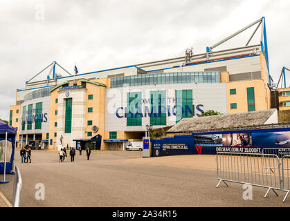 Chelsea FC home Stadion, Stamford Bridge, modernen Arena, London, England Stockfoto
