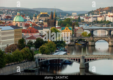 Sonnenaufgang in Prag, Tschechische Republik. Stockfoto