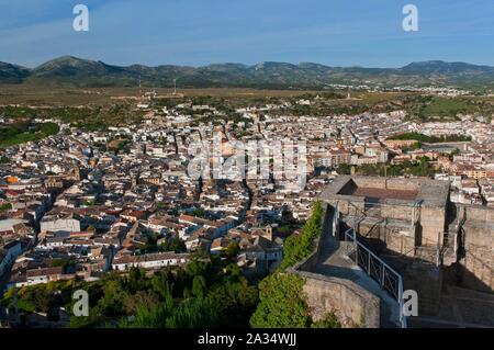 Panoramaaussicht, Alcala la Real, Jaen - Provinz, Andalusien, Spanien, Europa. Stockfoto