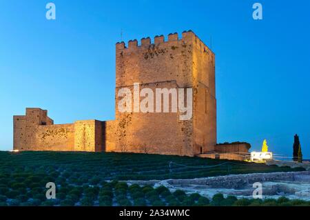 Alcazaba. La Mota Festung. Alcala la Real. Jaen - Provinz. Spanien. Stockfoto