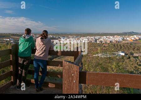 Ventippo Lookout am Cerro Bellido, Casariche, Sevilla - Provinz, Andalusien, Spanien, Europa. Stockfoto