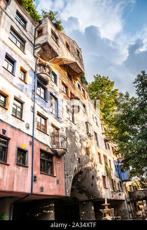 Die Ansicht des Hundertwasserhaus in der kegelgasse in Wien Wien, Österreich Stockfoto