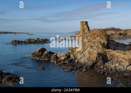 Dunyvaig Schloss, den Marinestützpunkt der Herren von der Inseln, Lagavulin, Islay, Insel der Inneren Hebriden, Argyll, Schottland Stockfoto