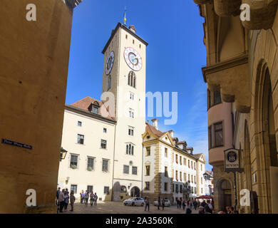 Regensburg: altes Rathaus, von immerwährender Reichstag (Reichstag, immerwährenden Reichstag zu Regensburg) in der Oberpfalz, Oberpfalz, Bayern, Bava Stockfoto