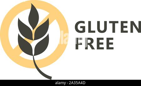 Glutenfreie Symbol für Label für Produkte - Ohr von Weizen und verbot Zeichen Stock Vektor