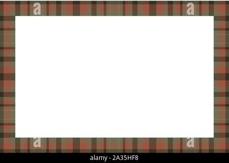 Vintage frame Vektor. Schottischen Grenze Muster retro Style. Schönheit leeren Hintergrund, Vorlage für Foto, Portrait, album. Tartan plaid Ornament. Stock Vektor