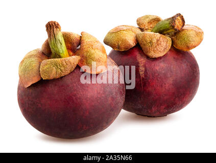 Mangosteen Pfad isoliert auf weißem Stockfoto