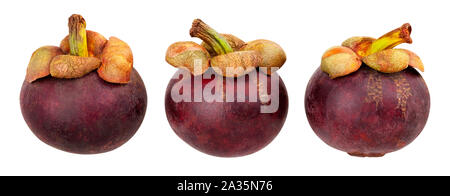 Mangosteen Pfad isoliert auf weißem Stockfoto