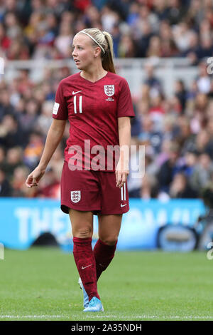 Middlesborough, Großbritannien. 05 Okt, 2019. Beth Mead in England während der internationalen Freundschaftsspiel zwischen England und Brasilien Frauen Frauen an der Riverside Stadium, Middlesbrough am Samstag, den 5. Oktober 2019. (Credit: Harry Cook | MI Nachrichten) das Fotografieren dürfen nur für Zeitung und/oder Zeitschrift redaktionelle Zwecke verwendet werden, eine Lizenz für die gewerbliche Nutzung Kreditkarte erforderlich: MI Nachrichten & Sport/Alamy leben Nachrichten Stockfoto