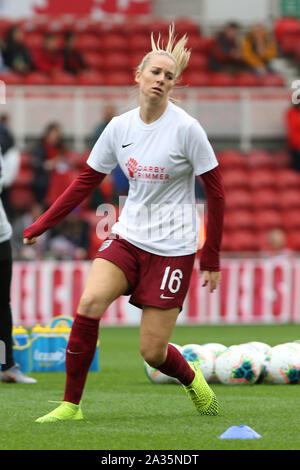 Middlesborough, Großbritannien. 05 Okt, 2019. Gemma Bonner von England während der internationalen Freundschaftsspiel zwischen England und Brasilien Frauen Frauen an der Riverside Stadium, Middlesbrough am Samstag, den 5. Oktober 2019. (Credit: Harry Cook | MI Nachrichten) das Fotografieren dürfen nur für Zeitung und/oder Zeitschrift redaktionelle Zwecke verwendet werden, eine Lizenz für die gewerbliche Nutzung Kreditkarte erforderlich: MI Nachrichten & Sport/Alamy leben Nachrichten Stockfoto