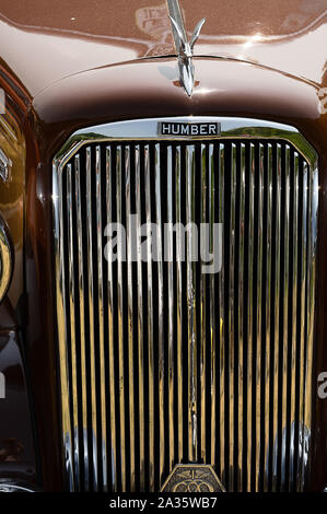 Die Front eines Braun 1950 Humber Super Snipe auf Anzeige an einem Auto Show Stockfoto