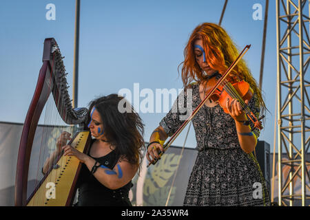 Bergamo, Italien. 5. August 2017. Rock Metal Band Furore Gallico führt auf dem Metall für Not in Filagosto Festival. Brambilla Simone Fotografie Stockfoto