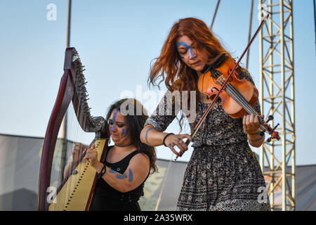 Bergamo, Italien. 5. August 2017. Rock Metal Band Furore Gallico führt auf dem Metall für Not in Filagosto Festival. Brambilla Simone Fotografie Stockfoto