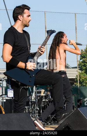 Bergamo, Italien. 5. August 2017. Rock Metal Band Nordmänner führt auf dem Metall für Not in Filagosto Festival. Brambilla Simone Fotografie Live Stockfoto