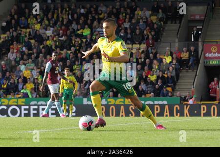 Norwich, UK. 04 Okt, 2019. Moritz Leitner von Norwich City während der Premier League Match zwischen Norwich City und Aston Villa an der Carrow Road am 5. Oktober 2019 in Norwich, England. (Foto von Matt Bradshaw/phcimages.com) Credit: PHC Images/Alamy leben Nachrichten Stockfoto