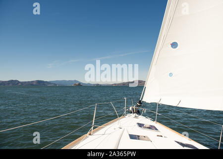 Bootsfahrten in der Bucht in der Nähe von San Francisco Stockfoto