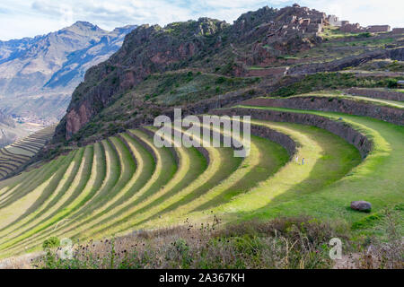 Heilige Tal, Peru - 21.05.2019: Eingang der alten Inka Tal außerhalb von Pisac, Peru. Stockfoto