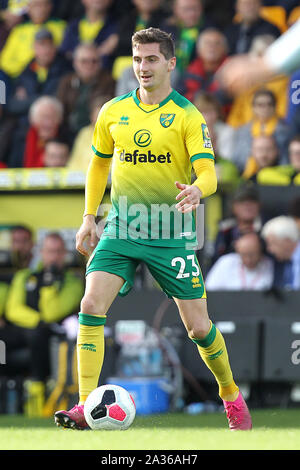 Norwich, UK. 04 Okt, 2019. Kenny McLean von Norwich City während der Premier League Match zwischen Norwich City und Aston Villa an der Carrow Road am 5. Oktober 2019 in Norwich, England. (Foto von Matt Bradshaw/phcimages.com) Credit: PHC Images/Alamy leben Nachrichten Stockfoto